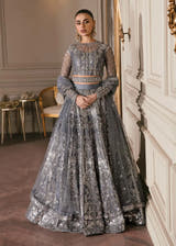 Florentina Grey Pakistani formal lehenga choli by Waqas Shah Official