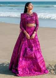 Magenta pink bridal lehenga choli Lyric by Waqas Shah Lahore Pakistani designer wedding dress