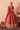 Mastani red Pakistani mehndi lehenga choli in Korean raw silk, full front view with organza dupatta