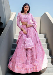 Traditional Pink Sequin Lehenga Choli – Designer Bridal Dress by Waqas Shah in Lahore Pakistan