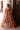 Gurleen rust brown bridal lehenga choli, full front view with organza dupatta draped over both shoulders