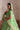Zeba pistachio green Pakistani bridal mehndi look portrait with organza dupatta over head and kundan jewellery