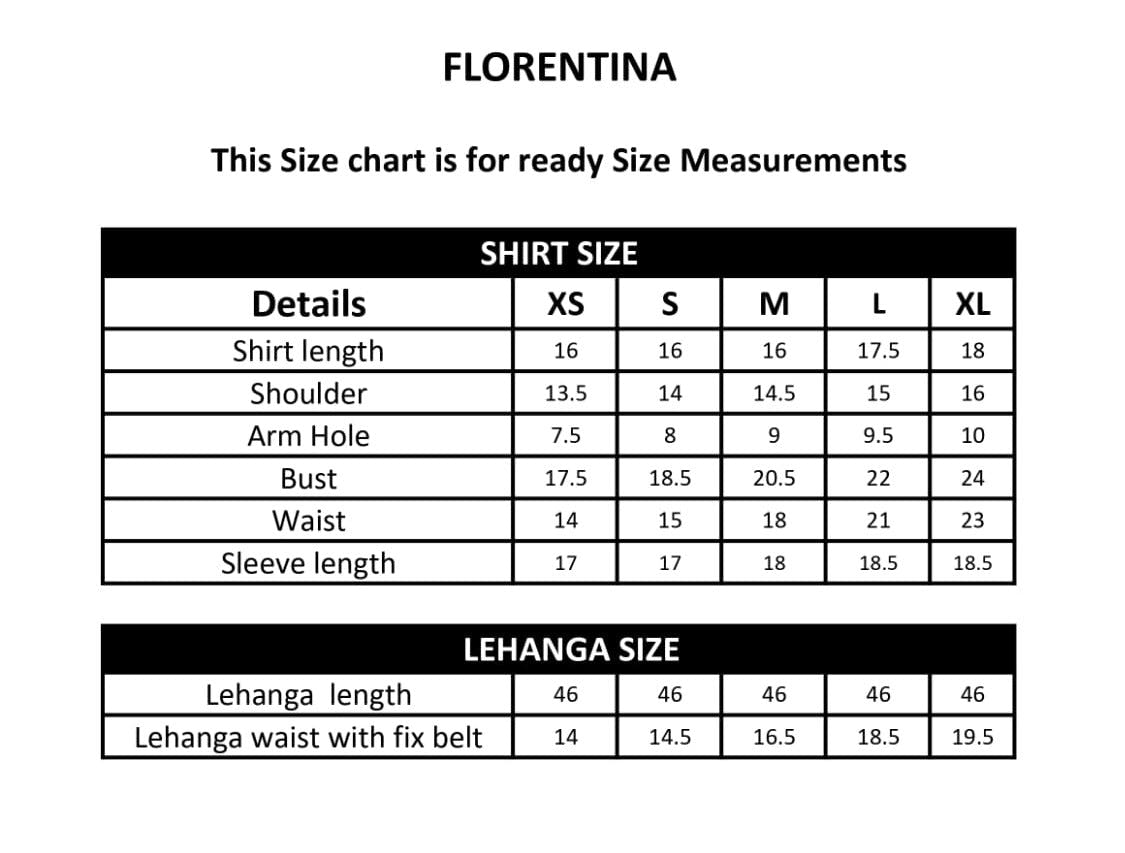 FLORENTINA size chart
