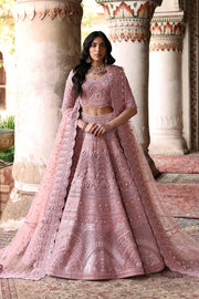 Blush Pink Bridal Lehenga Choli by Waqas Shah with luxury hand embroidery for Pakistani wedding couture
