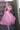 Crystal Blush blush pink sequin lehenga in full flare with the net dupatta spread across the stairs