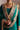 Luxury teal green Pakistani formal outfit by Waqas Shah Official featuring embellished organza dupatta and statement borders