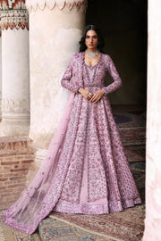 Mauve Lilac Bridal Maxi Gown by Waqas Shah featuring luxury hand zardozi, crystal embellishments and couture bridal craftsmanship