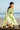 Mint Bloom lehenga detail showing the embroidered hem border and the soft fall of the net dupatta