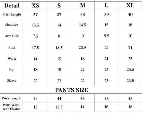 NEELAM size chart