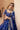 Close-up of the Shahnaaz midnight blue choli with dabka, naqshi and crystal embellishment