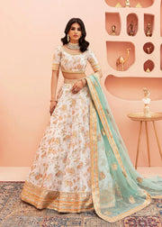 Shahtaja White Nikkah Bridal Lehenga Choli by Waqas Shah – Luxury Pakistani Designer Wedding Dress with Mirror Work for Mehndi, Nikkah and Walima