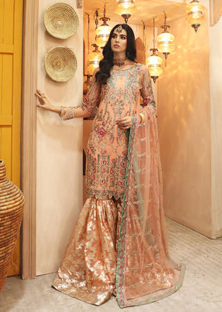 AVIANA ROSE Peach luxury pret dress by Waqas Shah Official