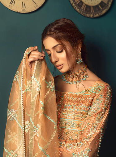 Peach Raw Silk trouser paired with an elegant Pakistani formal shirt by Waqas Shah Official