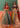 Peach Tissue dupatta paired with emerald green and maroon Mehndi lehenga choli by Waqas Shah Official