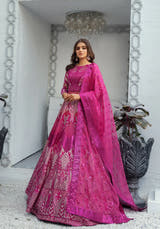 Pink embellished Net Choli with detailed front back and sleeves by Waqas Shah Official