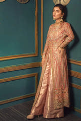 SETAREH PINK Luxury Formal Dress with hand embellished Net shirt by Waqas Shah Official